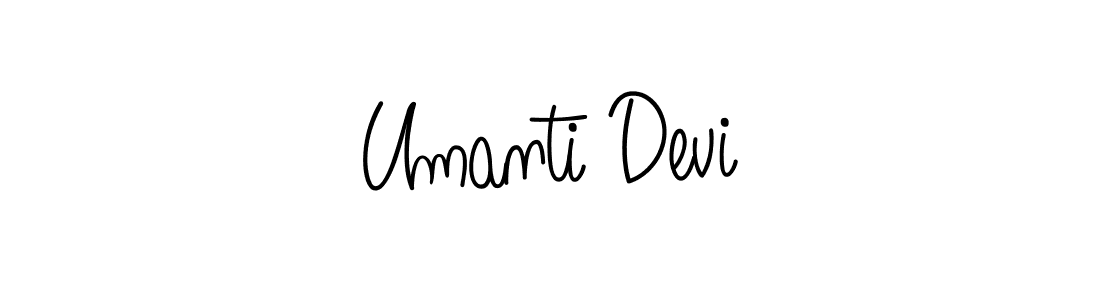 Make a beautiful signature design for name Umanti Devi. With this signature (Angelique-Rose-font-FFP) style, you can create a handwritten signature for free. Umanti Devi signature style 5 images and pictures png