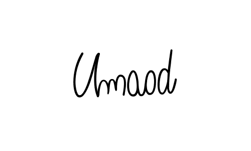 Make a beautiful signature design for name Umaod. With this signature (Angelique-Rose-font-FFP) style, you can create a handwritten signature for free. Umaod signature style 5 images and pictures png