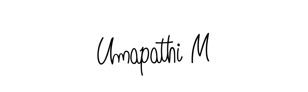 Design your own signature with our free online signature maker. With this signature software, you can create a handwritten (Angelique-Rose-font-FFP) signature for name Umapathi M. Umapathi M signature style 5 images and pictures png
