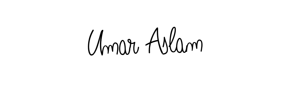 How to make Umar Aslam name signature. Use Angelique-Rose-font-FFP style for creating short signs online. This is the latest handwritten sign. Umar Aslam signature style 5 images and pictures png