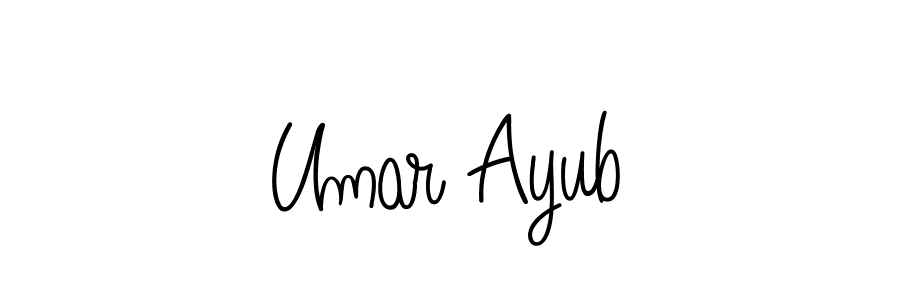 The best way (Angelique-Rose-font-FFP) to make a short signature is to pick only two or three words in your name. The name Umar Ayub include a total of six letters. For converting this name. Umar Ayub signature style 5 images and pictures png