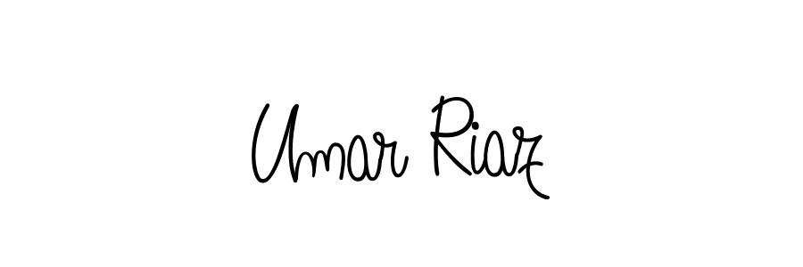 How to make Umar Riaz name signature. Use Angelique-Rose-font-FFP style for creating short signs online. This is the latest handwritten sign. Umar Riaz signature style 5 images and pictures png