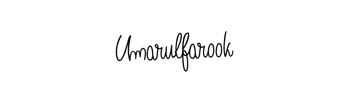 You should practise on your own different ways (Angelique-Rose-font-FFP) to write your name (Umarulfarook) in signature. don't let someone else do it for you. Umarulfarook signature style 5 images and pictures png