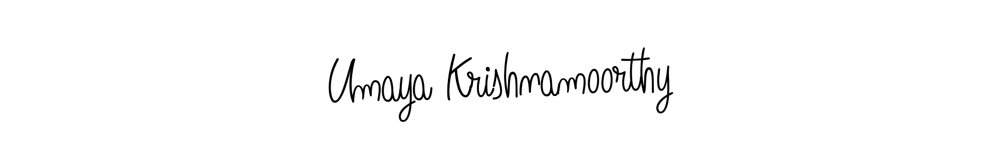 How to make Umaya Krishnamoorthy name signature. Use Angelique-Rose-font-FFP style for creating short signs online. This is the latest handwritten sign. Umaya Krishnamoorthy signature style 5 images and pictures png