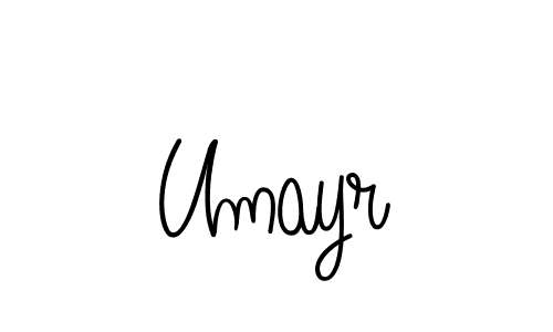 Make a beautiful signature design for name Umayr. With this signature (Angelique-Rose-font-FFP) style, you can create a handwritten signature for free. Umayr signature style 5 images and pictures png