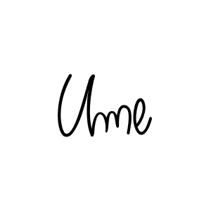 Use a signature maker to create a handwritten signature online. With this signature software, you can design (Angelique-Rose-font-FFP) your own signature for name Ume. Ume signature style 5 images and pictures png