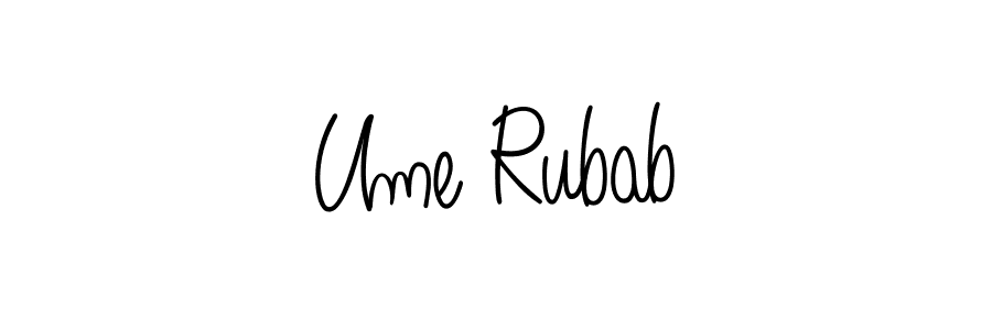 Create a beautiful signature design for name Ume Rubab. With this signature (Angelique-Rose-font-FFP) fonts, you can make a handwritten signature for free. Ume Rubab signature style 5 images and pictures png