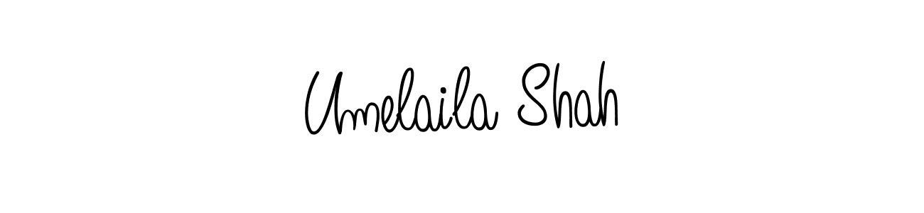 Create a beautiful signature design for name Umelaila Shah. With this signature (Angelique-Rose-font-FFP) fonts, you can make a handwritten signature for free. Umelaila Shah signature style 5 images and pictures png