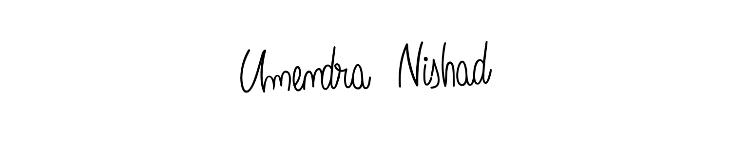 This is the best signature style for the Umendra  Nishad name. Also you like these signature font (Angelique-Rose-font-FFP). Mix name signature. Umendra  Nishad signature style 5 images and pictures png