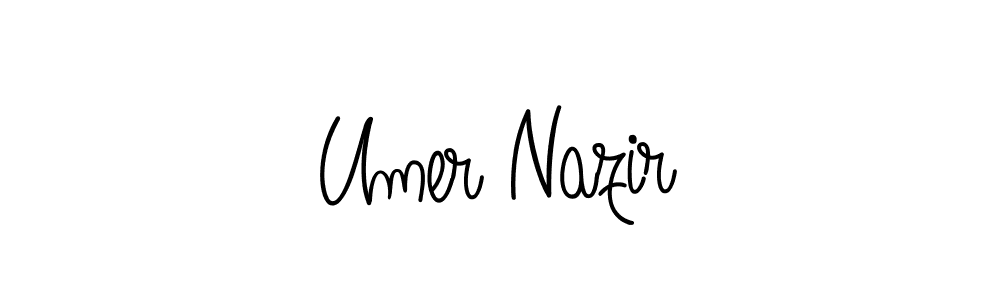 You should practise on your own different ways (Angelique-Rose-font-FFP) to write your name (Umer Nazir) in signature. don't let someone else do it for you. Umer Nazir signature style 5 images and pictures png