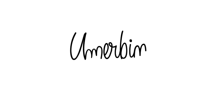 The best way (Angelique-Rose-font-FFP) to make a short signature is to pick only two or three words in your name. The name Umerbin include a total of six letters. For converting this name. Umerbin signature style 5 images and pictures png