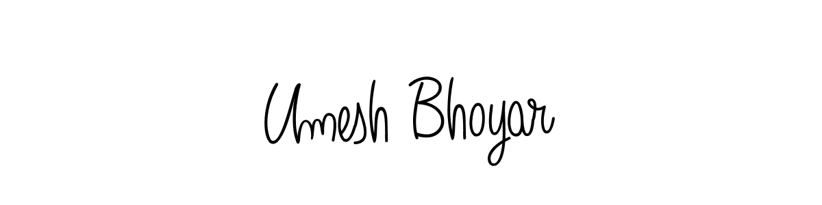 The best way (Angelique-Rose-font-FFP) to make a short signature is to pick only two or three words in your name. The name Umesh Bhoyar include a total of six letters. For converting this name. Umesh Bhoyar signature style 5 images and pictures png