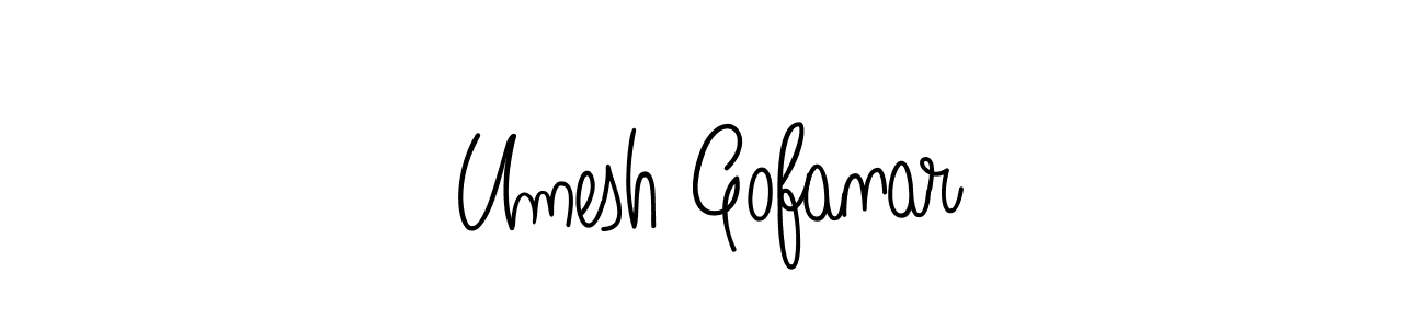 How to make Umesh Gofanar name signature. Use Angelique-Rose-font-FFP style for creating short signs online. This is the latest handwritten sign. Umesh Gofanar signature style 5 images and pictures png