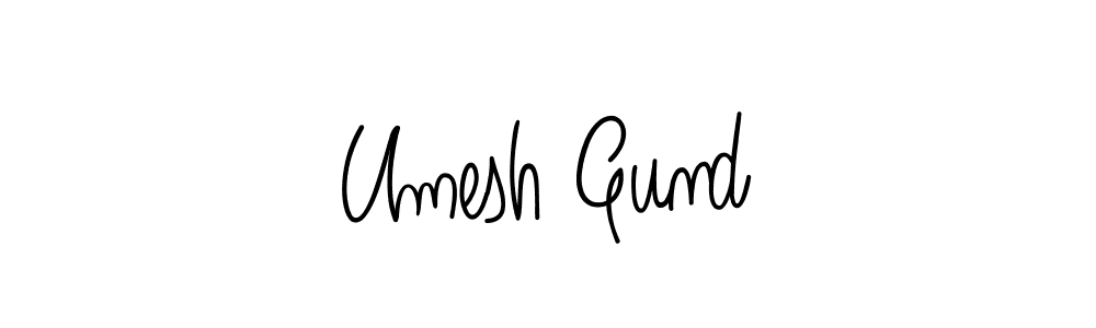 How to make Umesh Gund name signature. Use Angelique-Rose-font-FFP style for creating short signs online. This is the latest handwritten sign. Umesh Gund signature style 5 images and pictures png