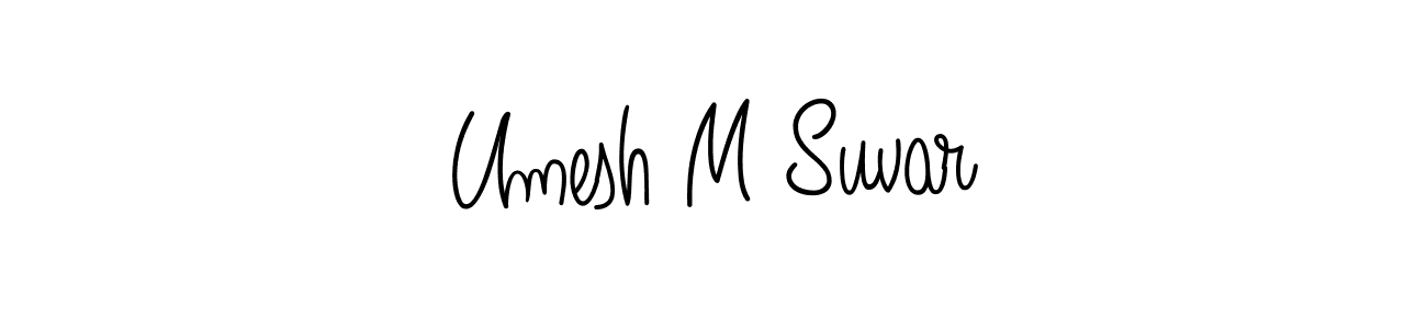 Also we have Umesh M Suvar name is the best signature style. Create professional handwritten signature collection using Angelique-Rose-font-FFP autograph style. Umesh M Suvar signature style 5 images and pictures png