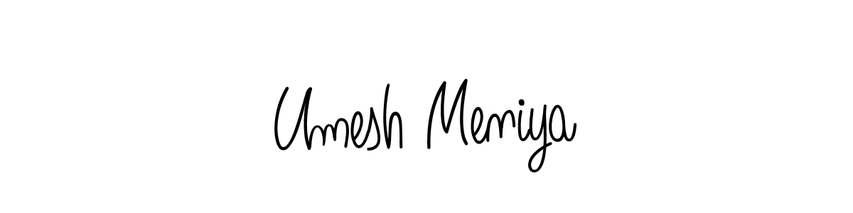 Umesh Meniya stylish signature style. Best Handwritten Sign (Angelique-Rose-font-FFP) for my name. Handwritten Signature Collection Ideas for my name Umesh Meniya. Umesh Meniya signature style 5 images and pictures png