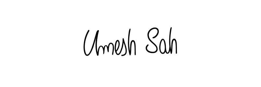 You should practise on your own different ways (Angelique-Rose-font-FFP) to write your name (Umesh Sah) in signature. don't let someone else do it for you. Umesh Sah signature style 5 images and pictures png