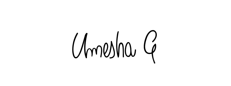 Create a beautiful signature design for name Umesha G. With this signature (Angelique-Rose-font-FFP) fonts, you can make a handwritten signature for free. Umesha G signature style 5 images and pictures png