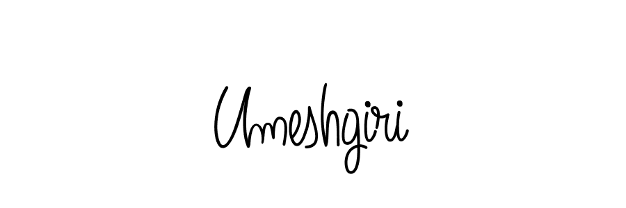 How to make Umeshgiri name signature. Use Angelique-Rose-font-FFP style for creating short signs online. This is the latest handwritten sign. Umeshgiri signature style 5 images and pictures png