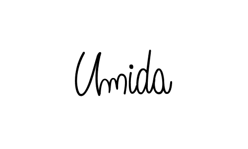 Make a beautiful signature design for name Umida. With this signature (Angelique-Rose-font-FFP) style, you can create a handwritten signature for free. Umida signature style 5 images and pictures png