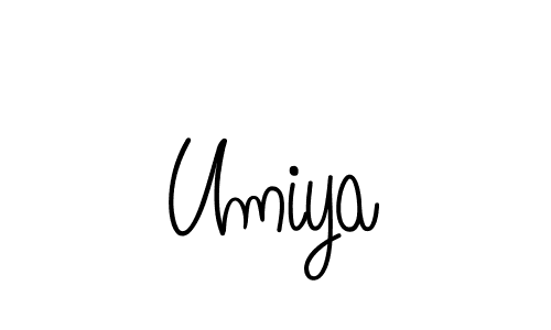 Umiya stylish signature style. Best Handwritten Sign (Angelique-Rose-font-FFP) for my name. Handwritten Signature Collection Ideas for my name Umiya. Umiya signature style 5 images and pictures png