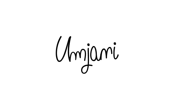 Make a beautiful signature design for name Umjani. With this signature (Angelique-Rose-font-FFP) style, you can create a handwritten signature for free. Umjani signature style 5 images and pictures png