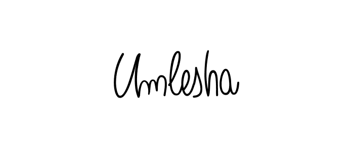 How to make Umlesha name signature. Use Angelique-Rose-font-FFP style for creating short signs online. This is the latest handwritten sign. Umlesha signature style 5 images and pictures png