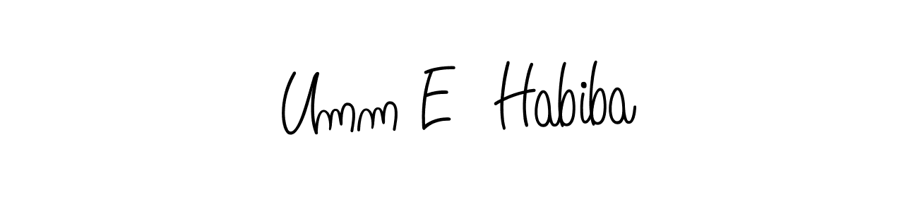 It looks lik you need a new signature style for name Umm E  Habiba. Design unique handwritten (Angelique-Rose-font-FFP) signature with our free signature maker in just a few clicks. Umm E  Habiba signature style 5 images and pictures png
