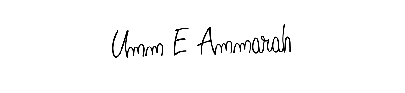 The best way (Angelique-Rose-font-FFP) to make a short signature is to pick only two or three words in your name. The name Umm E Ammarah include a total of six letters. For converting this name. Umm E Ammarah signature style 5 images and pictures png