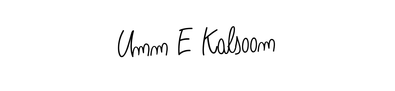Use a signature maker to create a handwritten signature online. With this signature software, you can design (Angelique-Rose-font-FFP) your own signature for name Umm E Kalsoom. Umm E Kalsoom signature style 5 images and pictures png