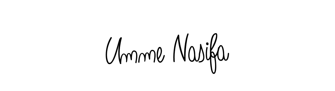 Make a beautiful signature design for name Umme Nasifa. With this signature (Angelique-Rose-font-FFP) style, you can create a handwritten signature for free. Umme Nasifa signature style 5 images and pictures png