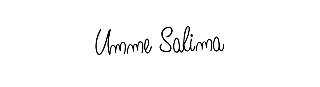 The best way (Angelique-Rose-font-FFP) to make a short signature is to pick only two or three words in your name. The name Umme Salima include a total of six letters. For converting this name. Umme Salima signature style 5 images and pictures png