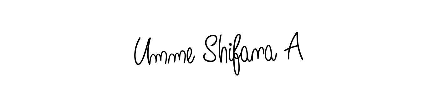 Umme Shifana A stylish signature style. Best Handwritten Sign (Angelique-Rose-font-FFP) for my name. Handwritten Signature Collection Ideas for my name Umme Shifana A. Umme Shifana A signature style 5 images and pictures png