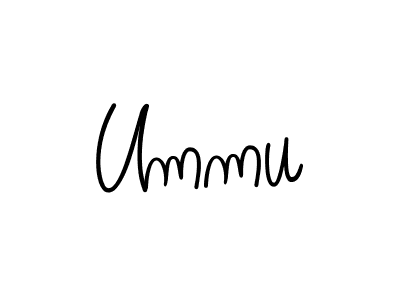 Ummu stylish signature style. Best Handwritten Sign (Angelique-Rose-font-FFP) for my name. Handwritten Signature Collection Ideas for my name Ummu. Ummu signature style 5 images and pictures png