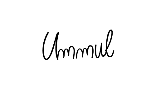 Design your own signature with our free online signature maker. With this signature software, you can create a handwritten (Angelique-Rose-font-FFP) signature for name Ummul. Ummul signature style 5 images and pictures png