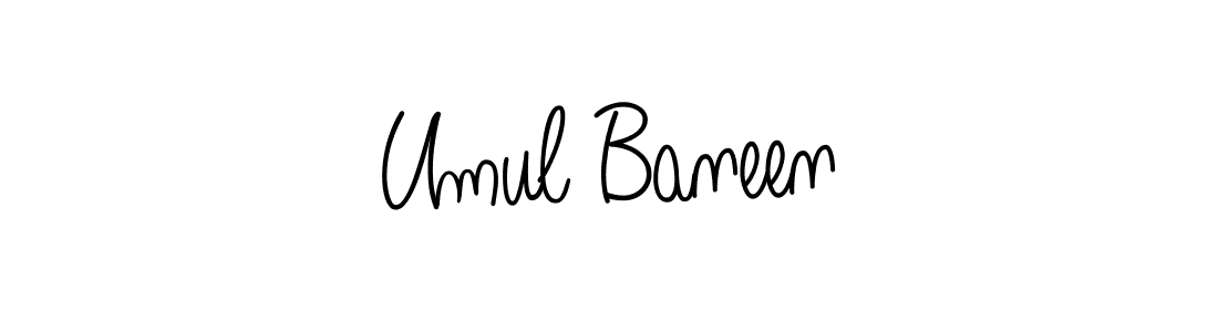 The best way (Angelique-Rose-font-FFP) to make a short signature is to pick only two or three words in your name. The name Umul Baneen include a total of six letters. For converting this name. Umul Baneen signature style 5 images and pictures png