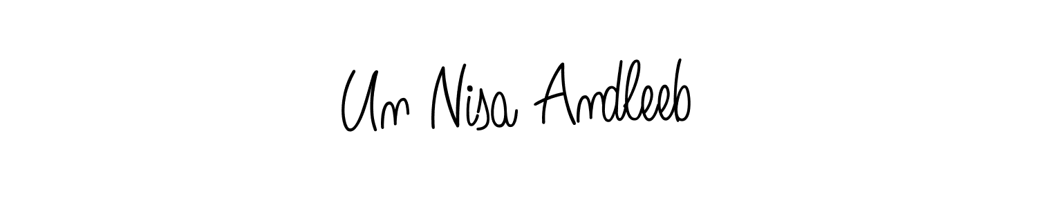 This is the best signature style for the Un Nisa Andleeb name. Also you like these signature font (Angelique-Rose-font-FFP). Mix name signature. Un Nisa Andleeb signature style 5 images and pictures png