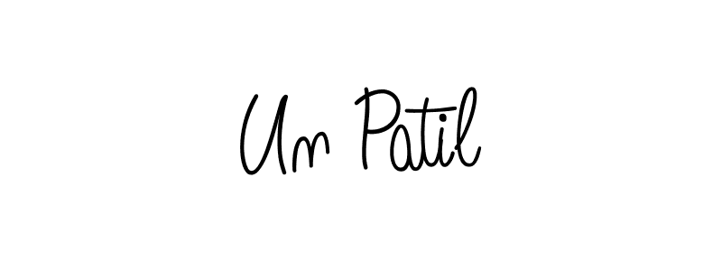 Un Patil stylish signature style. Best Handwritten Sign (Angelique-Rose-font-FFP) for my name. Handwritten Signature Collection Ideas for my name Un Patil. Un Patil signature style 5 images and pictures png