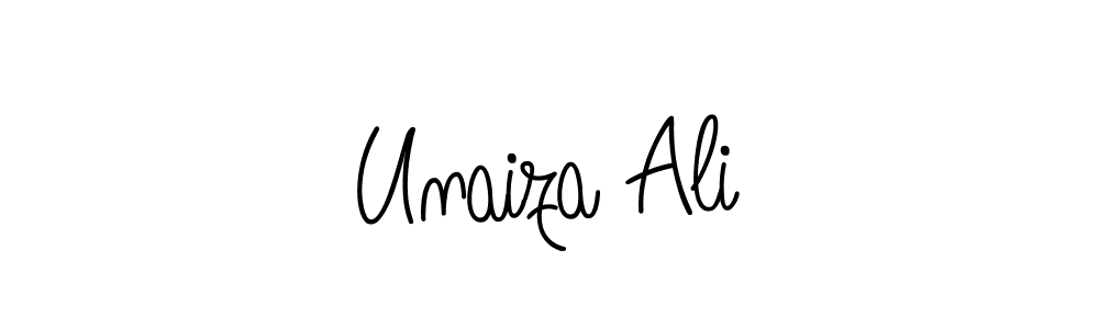 Make a beautiful signature design for name Unaiza Ali. With this signature (Angelique-Rose-font-FFP) style, you can create a handwritten signature for free. Unaiza Ali signature style 5 images and pictures png
