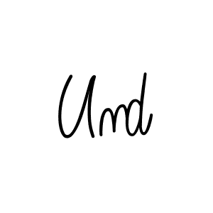 Und stylish signature style. Best Handwritten Sign (Angelique-Rose-font-FFP) for my name. Handwritten Signature Collection Ideas for my name Und. Und signature style 5 images and pictures png