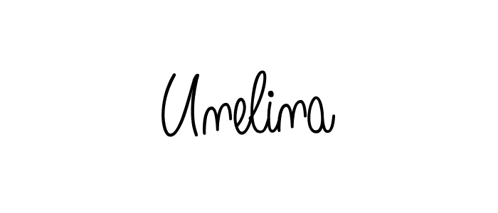 How to make Unelina name signature. Use Angelique-Rose-font-FFP style for creating short signs online. This is the latest handwritten sign. Unelina signature style 5 images and pictures png