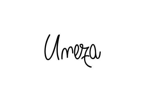 Uneza stylish signature style. Best Handwritten Sign (Angelique-Rose-font-FFP) for my name. Handwritten Signature Collection Ideas for my name Uneza. Uneza signature style 5 images and pictures png