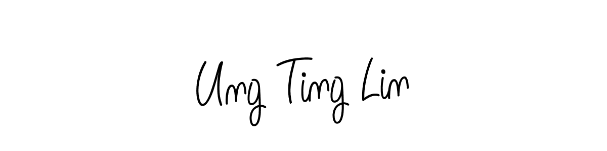 You should practise on your own different ways (Angelique-Rose-font-FFP) to write your name (Ung Ting Lin) in signature. don't let someone else do it for you. Ung Ting Lin signature style 5 images and pictures png