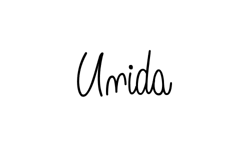 The best way (Angelique-Rose-font-FFP) to make a short signature is to pick only two or three words in your name. The name Unida include a total of six letters. For converting this name. Unida signature style 5 images and pictures png