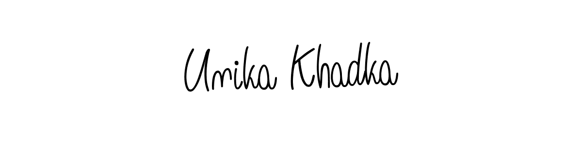 Design your own signature with our free online signature maker. With this signature software, you can create a handwritten (Angelique-Rose-font-FFP) signature for name Unika Khadka. Unika Khadka signature style 5 images and pictures png