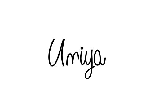 You should practise on your own different ways (Angelique-Rose-font-FFP) to write your name (Uniya) in signature. don't let someone else do it for you. Uniya signature style 5 images and pictures png