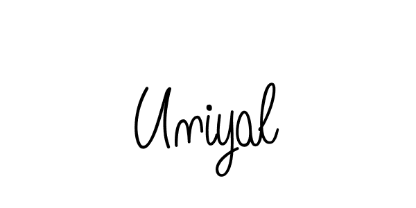 You should practise on your own different ways (Angelique-Rose-font-FFP) to write your name (Uniyal) in signature. don't let someone else do it for you. Uniyal signature style 5 images and pictures png