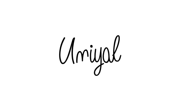 You should practise on your own different ways (Angelique-Rose-font-FFP) to write your name (Uniyal) in signature. don't let someone else do it for you. Uniyal signature style 5 images and pictures png