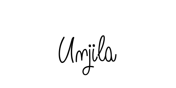 Use a signature maker to create a handwritten signature online. With this signature software, you can design (Angelique-Rose-font-FFP) your own signature for name Unjila. Unjila signature style 5 images and pictures png