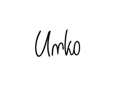 Unko stylish signature style. Best Handwritten Sign (Angelique-Rose-font-FFP) for my name. Handwritten Signature Collection Ideas for my name Unko. Unko signature style 5 images and pictures png